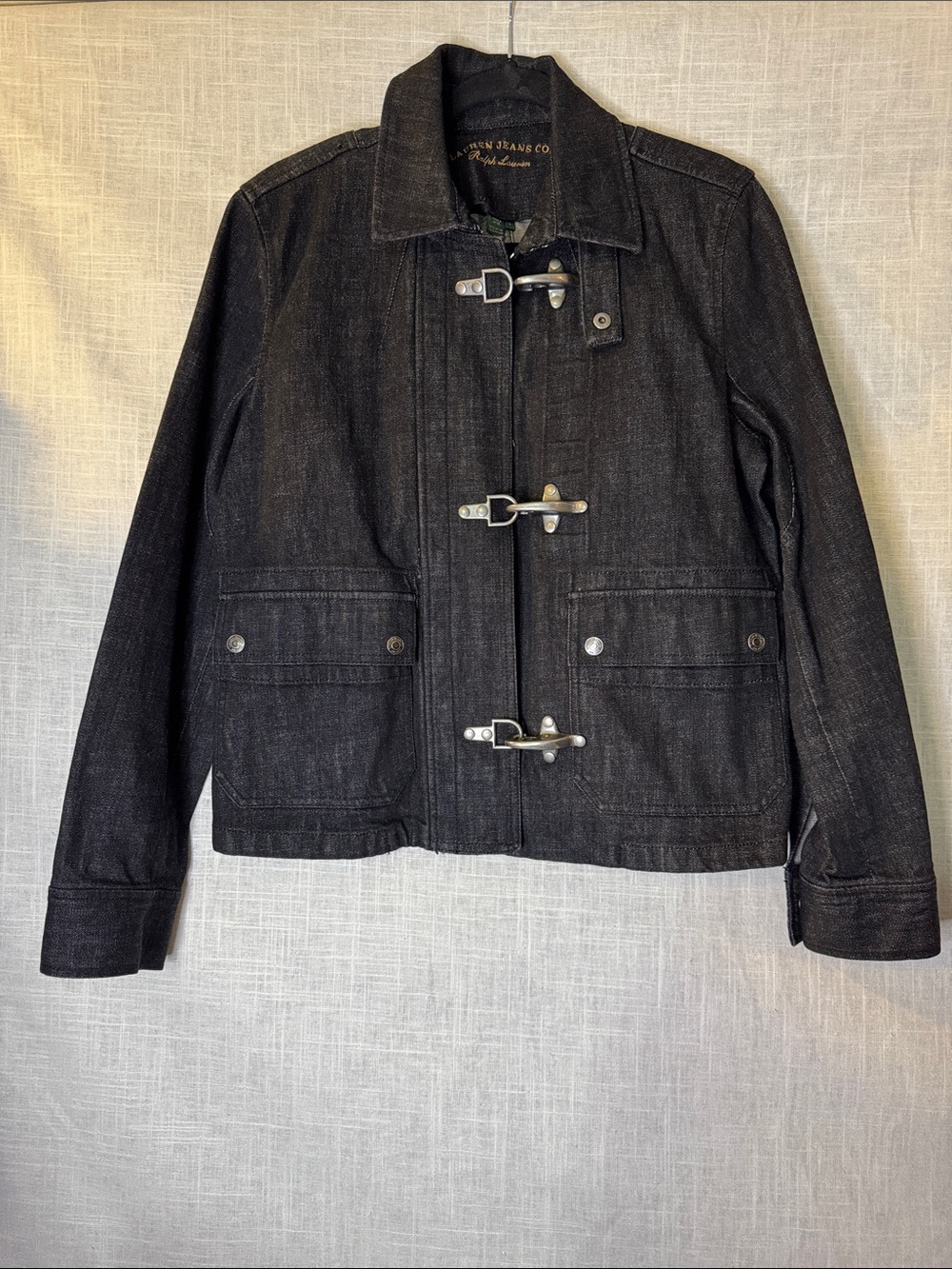 Ralph Lauren Black Denim Toggle Front Jacket